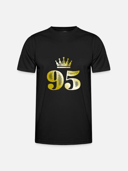 95 Zahl Krone Gold - Männer Funktions-T-Shirt - Schwarz