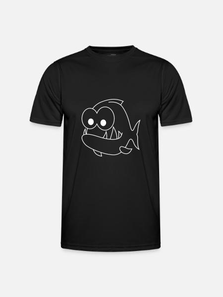 Piranha Comic Animal - Men's Functional T-Shirt - black