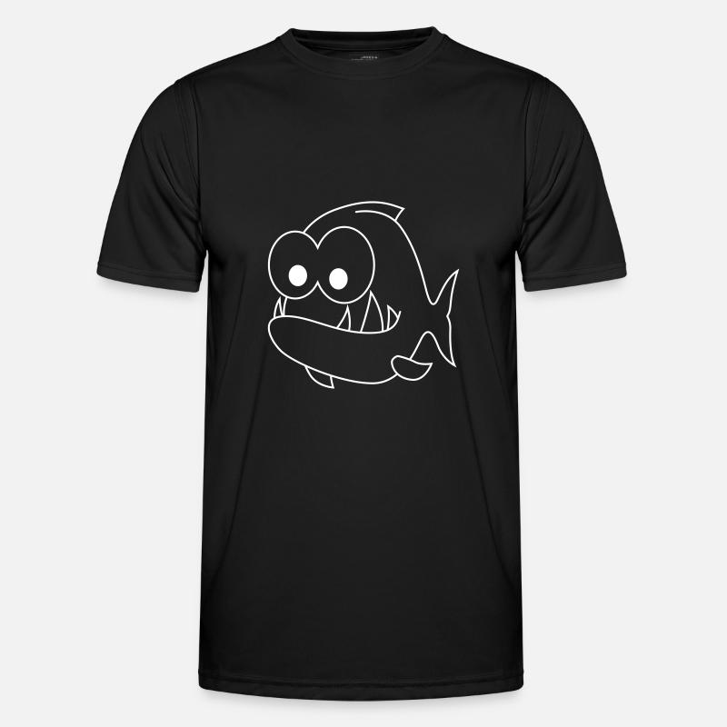 Piranha Comic Animal - Men's Functional T-Shirt - black