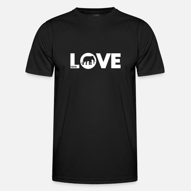 I love elephants - Men's Functional T-Shirt - black