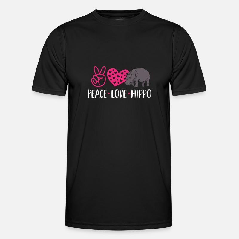 Flusspferd Nilpferd - Männer Funktions-T-Shirt - Schwarz