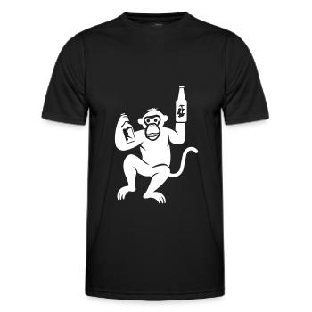 Affe Bier Besoffen - Männer Funktions-T-Shirt - Schwarz - Vorne - AI Model Male 178 dark (178cm)