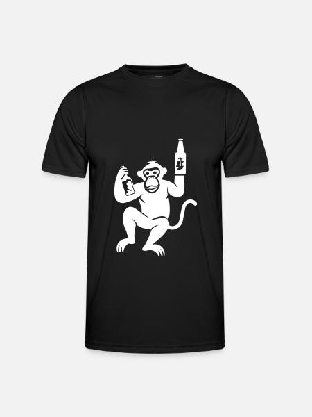 Monkey Beer Drunk - Men's Functional T-Shirt - black