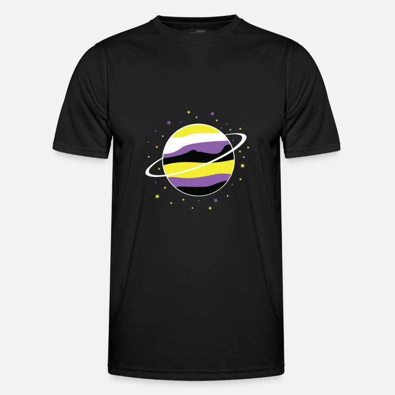 Nonbinary Planet Nonbinary Pride - Men's Functional T-Shirt - black