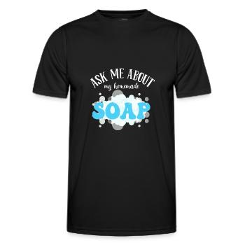 Soap Making Handmade soap - Men's Functional T-Shirt - black - Front - AI Model Male 178 dark (178cm)