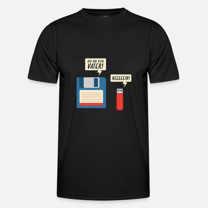 Ich Bin Dein Vater Diskette USB Stick Informatik - Männer Funktions-T-Shirt - Schwarz