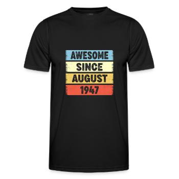 Awesome Since August 1947 75e anniversaire - T-shirt sport Homme - noir - Devant - AI Model Male 178 dark (178cm)