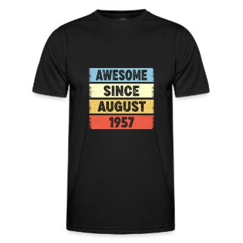 65 Years Old Awesome Since August 1957 65th - Men's Functional T-Shirt - black - Front - AI Model Male 178 dark (178cm)