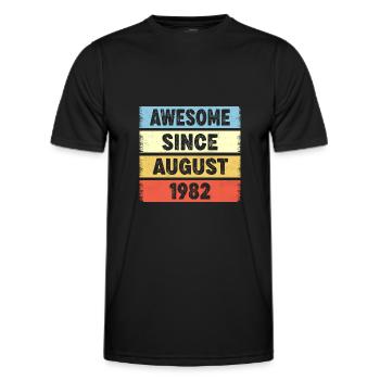 Awesome Since August 1982 40e anniversaire - T-shirt sport Homme - noir - Devant - AI Model Male 178 dark (178cm)
