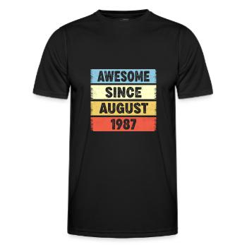 Awesome Since August 1987 35e anniversaire - T-shirt sport Homme - noir - Devant - AI Model Male 178 dark (178cm)