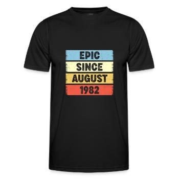 40 Years Old Epic Since August 1982 40th Birthday - Men's Functional T-Shirt - black - Front - AI Model Male 178 dark (178cm)