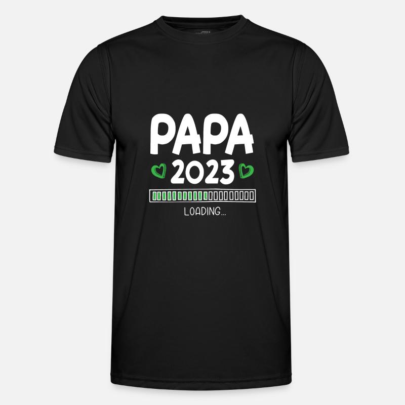 Papa 2023 Loading - Männer Funktions-T-Shirt - Schwarz