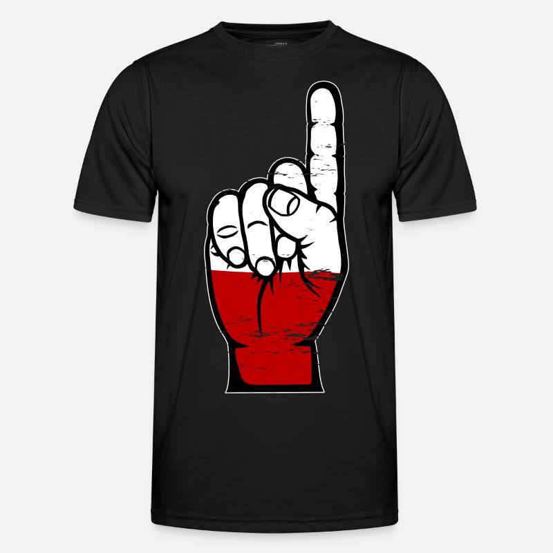 Drapeau polonais numéro 1 utilisé T-shirt sport Homme