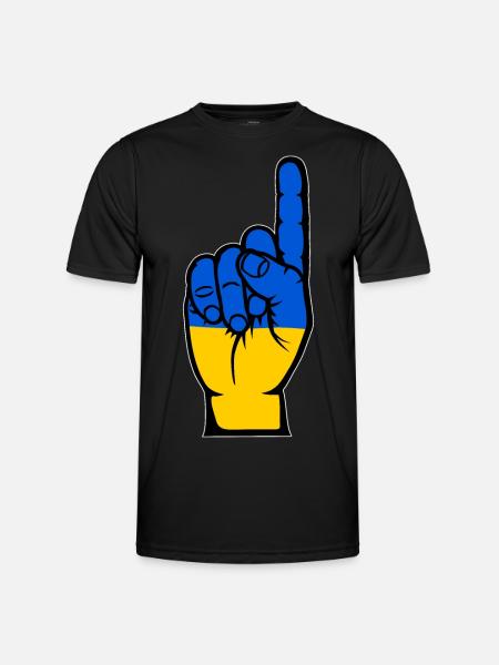 Ukraine Flag Number 1 - Men's Functional T-Shirt - black