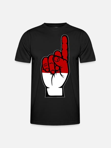 Indonesia Flag Number 1 - Men's Functional T-Shirt - black