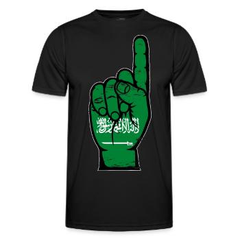 Drapeau de l’Arabie Saoudite numéro 1 utilisé - T-shirt sport Homme - noir - Devant - AI Model Male 178 dark (178cm)