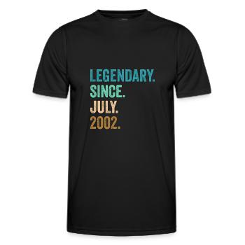 20 Years Old Legendary Since July 2002 20th - Men's Functional T-Shirt - black - Front - AI Model Male 178 dark (178cm)