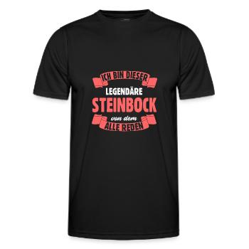 Sternzeichen Steinbock - Männer Funktions-T-Shirt - Schwarz - Vorne - AI Model Male 178 dark (178cm)
