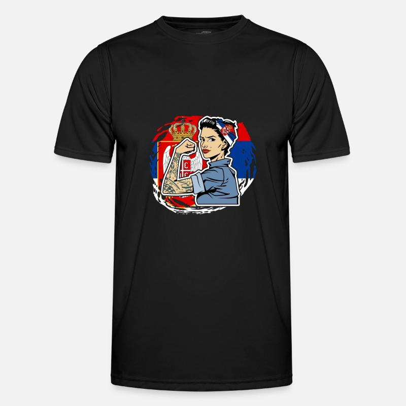 Serbe Serbisches Serbien Serbin - Männer Funktions-T-Shirt - Schwarz