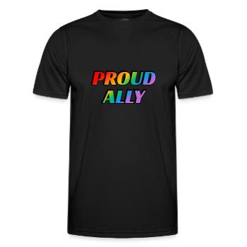 Fier allié - Fierté LGBT - T-shirt sport Homme - noir - Devant - AI Model Male 178 dark (178cm)