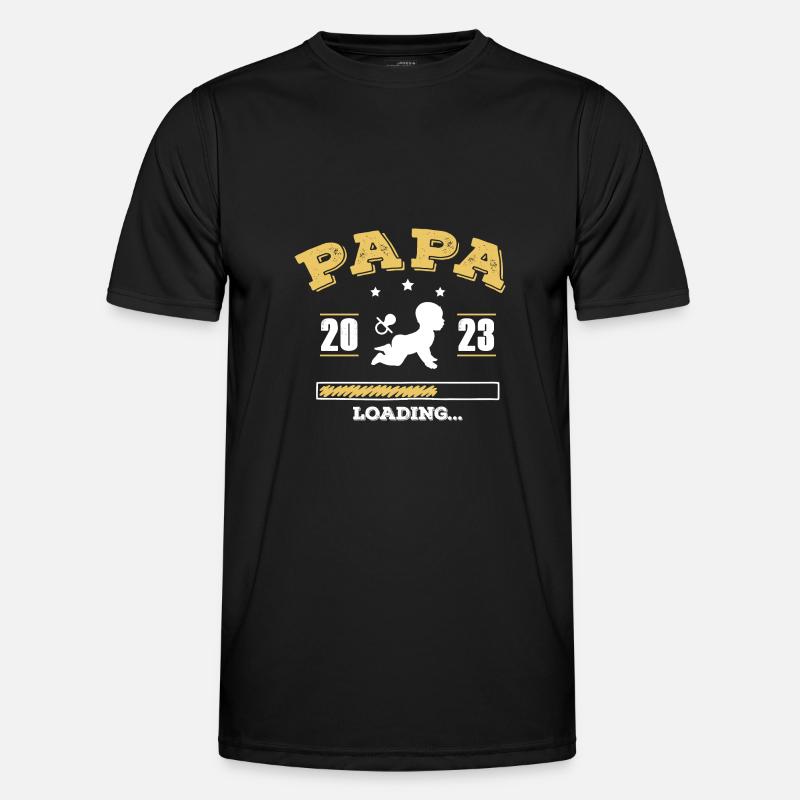 Papa 2023 Loading - Männer Funktions-T-Shirt - Schwarz