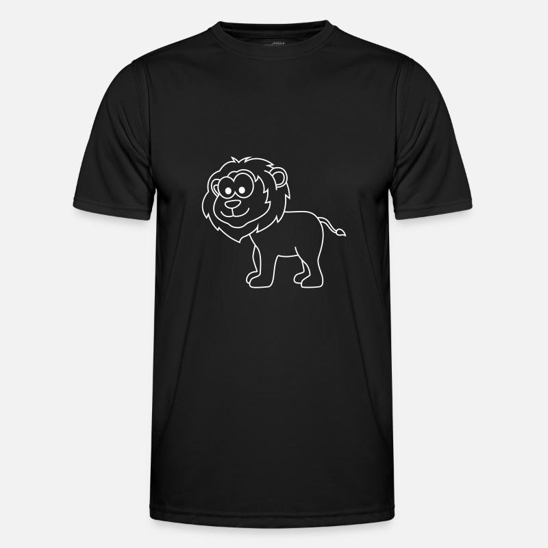Löwe Comic Tier - Männer Funktions-T-Shirt - Schwarz