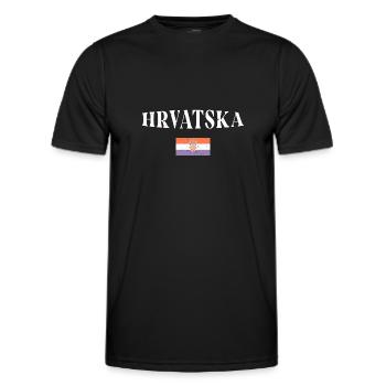 Kroatien Balkan Urlaub Landesfarben Fahne - Männer Funktions-T-Shirt - Schwarz - Vorne - AI Model Male 178 dark (178cm)
