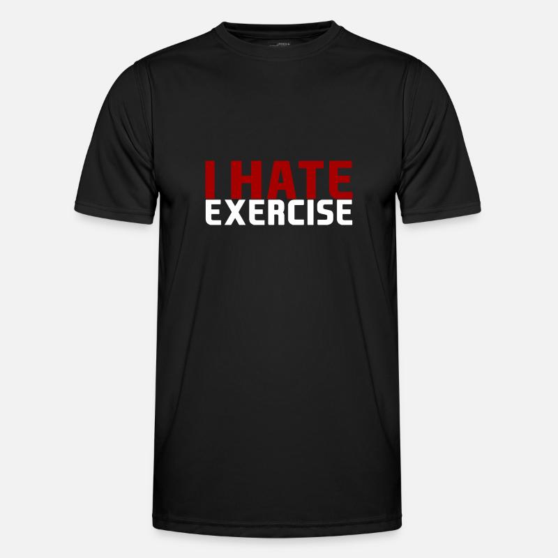 I Hate Exercise - Männer Funktions-T-Shirt - Schwarz