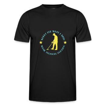 Chasseur de trésors Chasse au trésor Détecteur de métaux - T-shirt sport Homme - noir - Devant - AI Model Male 178 dark (178cm)