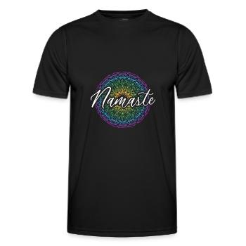 Namaste Yoga Meditation Spirituality Mandala - Men's Functional T-Shirt - black - Front - AI Model Male 178 dark (178cm)