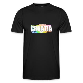 Croatia - Men's Functional T-Shirt - black - Front - AI Model Male 178 dark (178cm)