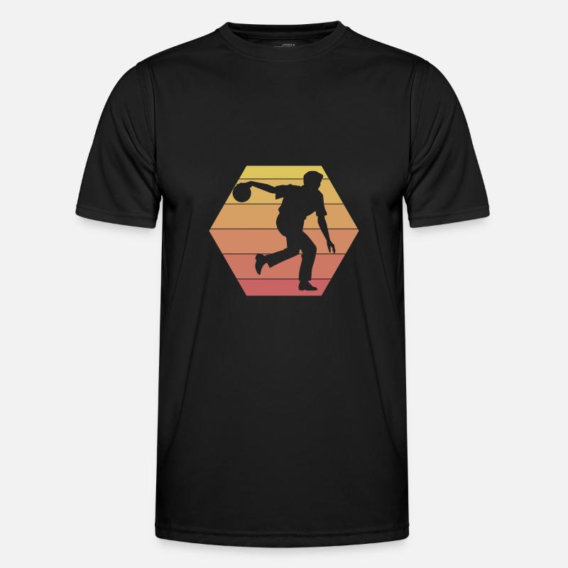 Bowling-Mann - Männer Funktions-T-Shirt - Schwarz