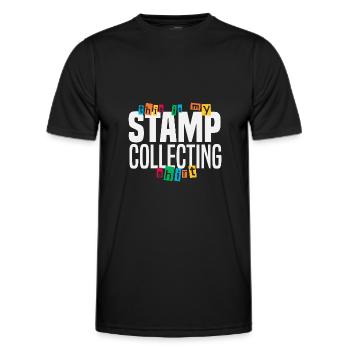 Stamps collect stamp collection - Men's Functional T-Shirt - black - Front - AI Model Male 178 dark (178cm)