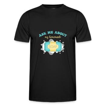 Soap Making Handmade soap - Men's Functional T-Shirt - black - Front - AI Model Male 178 dark (178cm)