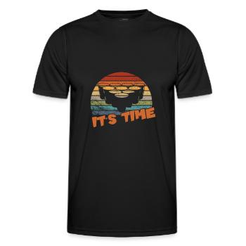 Il est temps / Beer pong - T-shirt sport Homme - noir - Devant - AI Model Male 178 dark (178cm)
