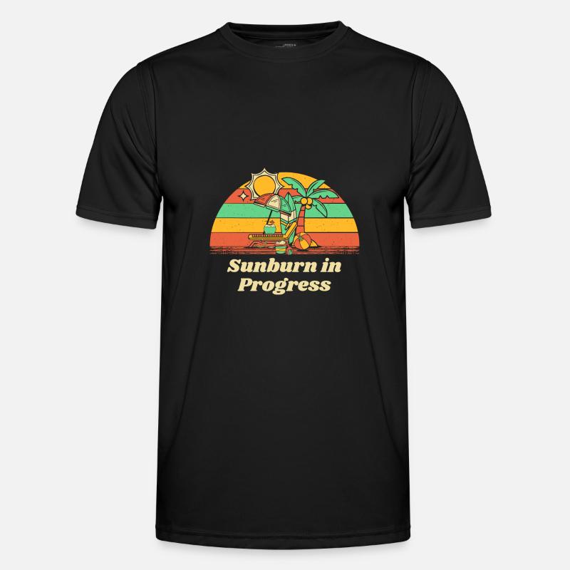 Sunburn in Progress Sunbathing Beach Tanning Men's Functional T-Shirt