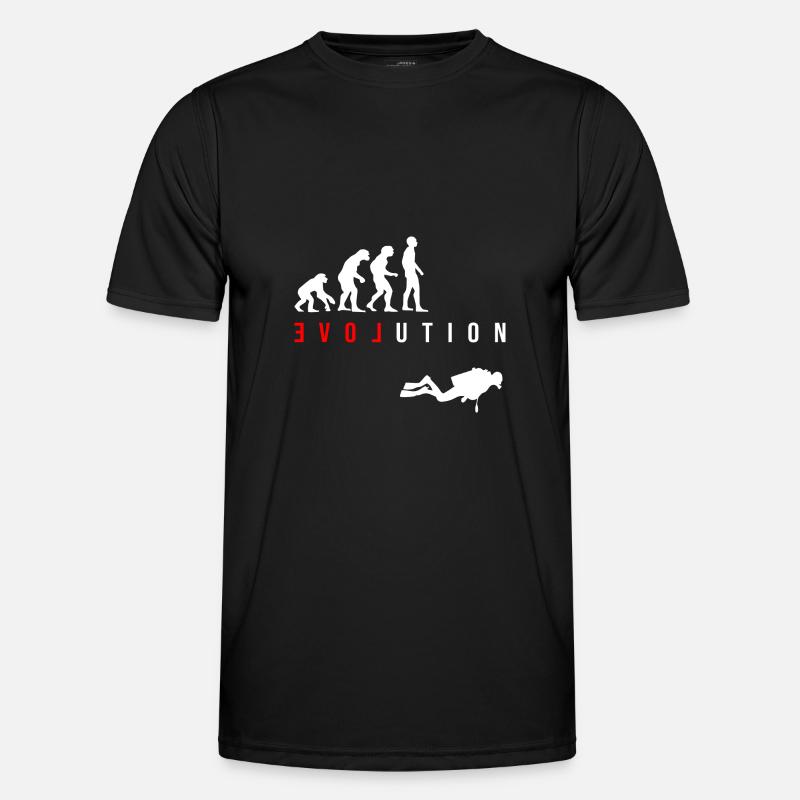 Tauchen LOVE Evolution als Geschenk - Männer Funktions-T-Shirt - Schwarz