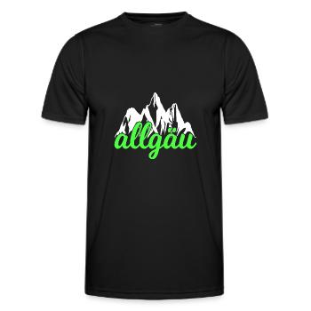 Montagnes de l’Allgäu Randonnée Escalade - T-shirt sport Homme - noir - Devant - AI Model Male 178 dark (178cm)