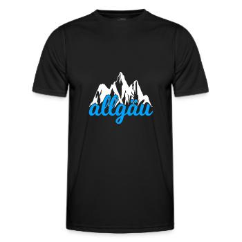 Montagnes de l’Allgäu Randonnée Escalade - T-shirt sport Homme - noir - Devant - AI Model Male 178 dark (178cm)