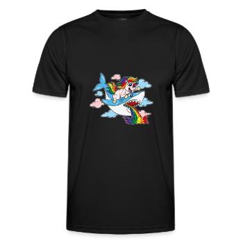 Trans Pride Shark CSD Licorne LGBTQ - T-shirt sport Homme - noir - Devant - AI Model Male 178 dark (178cm)