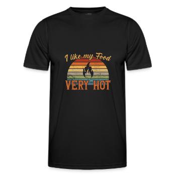 J’aime ma nourriture très chaude / Scharfes Essen - T-shirt sport Homme - noir - Devant - AI Model Male 178 dark (178cm)