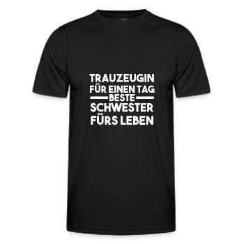 Schwester Trauzeugin - Männer Funktions-T-Shirt - Schwarz - Vorne - AI Model Male 178 dark (178cm)