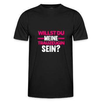 Willst du meine Trauzeugin sein? - Männer Funktions-T-Shirt - Schwarz - Vorne - AI Model Male 178 dark (178cm)