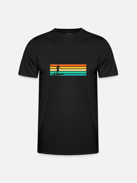 Rétro Stand Up Paddle - T-shirt sport Homme - noir