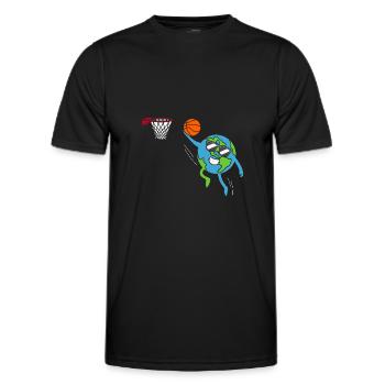 Earth Plays Basketball Earth Day Earth Day - Men's Functional T-Shirt - black - Front - AI Model Male 178 dark (178cm)
