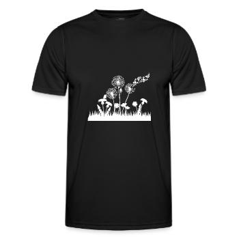 Schmetterlingdesign Pusteblumen Wiese Herzen - Männer Funktions-T-Shirt - Schwarz - Vorne - AI Model Male 178 dark (178cm)