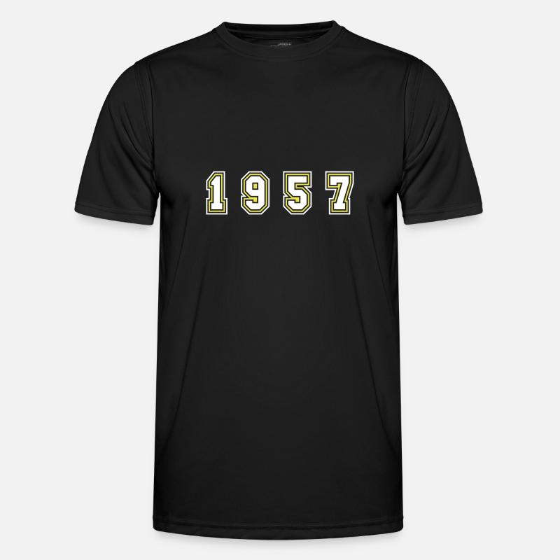 Numéro de l’année 1957 - T-shirt sport Homme - noir