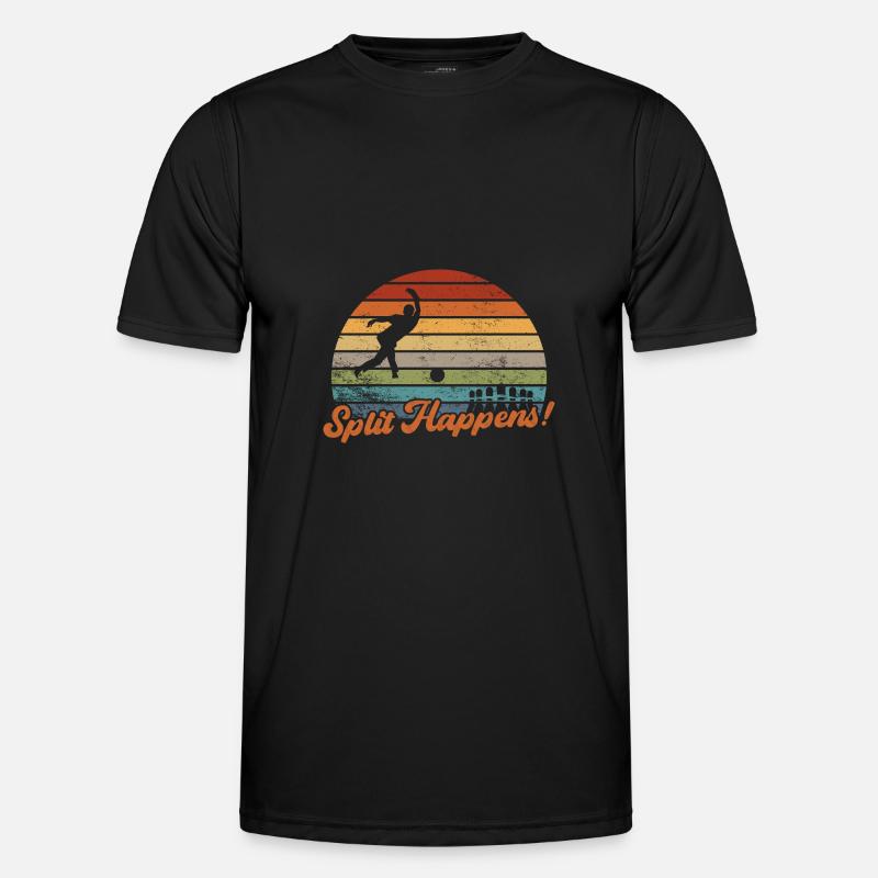 Split Happens / Bowling - Männer Funktions-T-Shirt - Schwarz