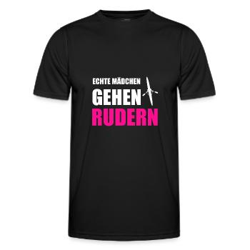 Rudern Mädchen Ruderer Ruder Geschenk - Männer Funktions-T-Shirt - Schwarz - Vorne - AI Model Male 178 dark (178cm)