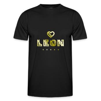 Leon Herz - Männer Funktions-T-Shirt - Schwarz - Vorne - AI Model Male 178 dark (178cm)